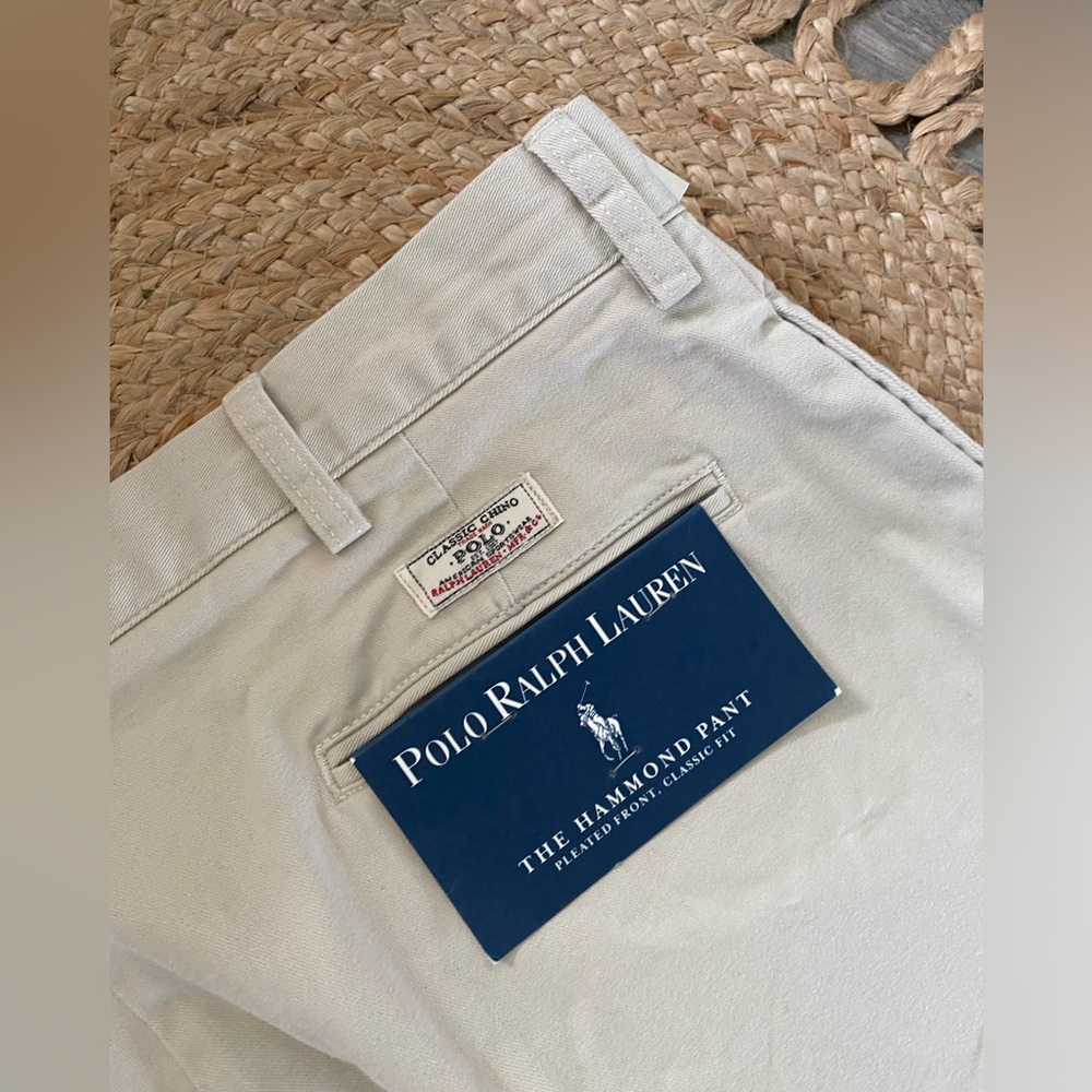 Polo Ralph Lauren Classic Chino Pleated Front The Hammond Pant NWT 38/32 - Picture 6 of 9